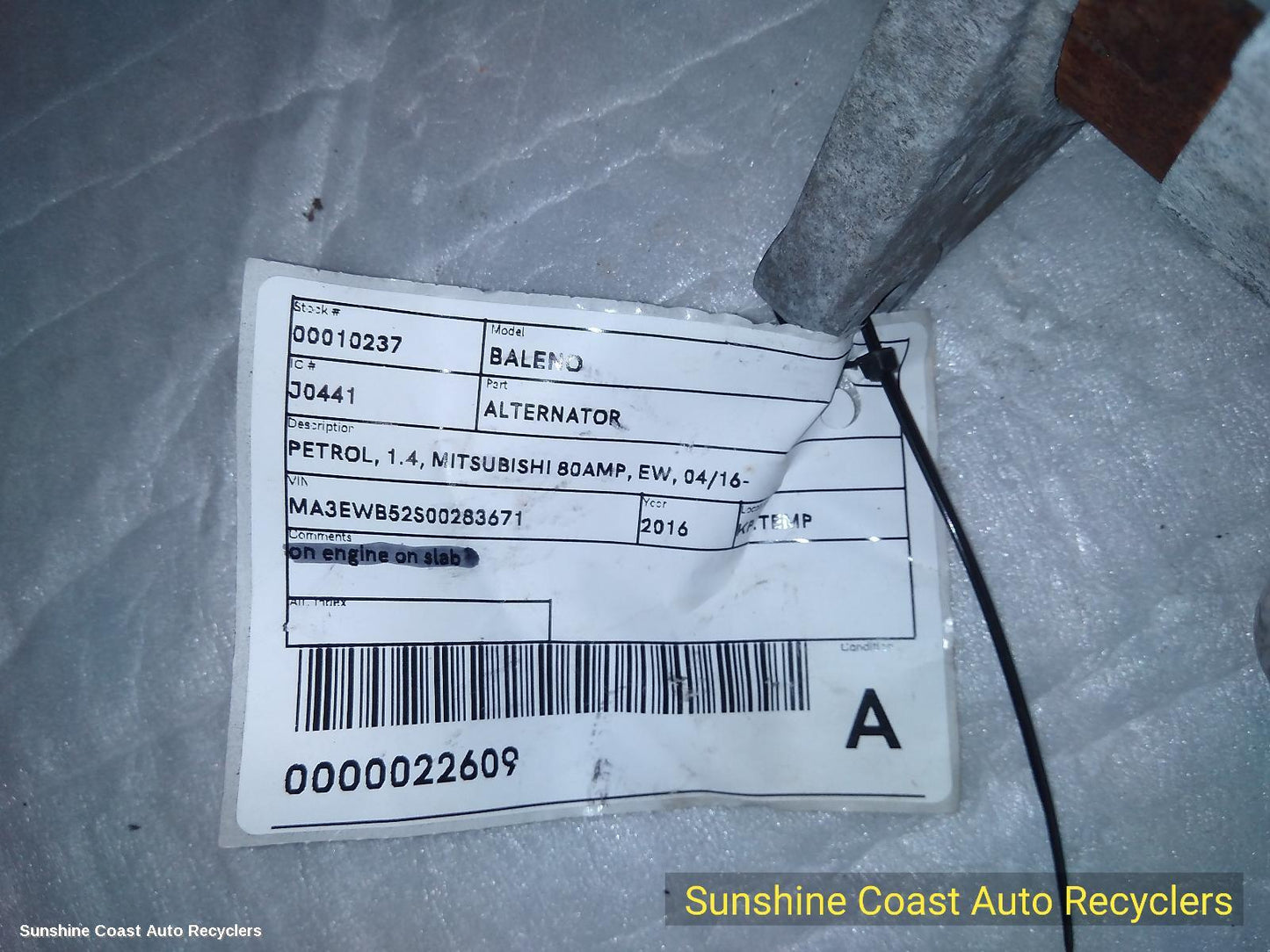 2016 Suzuki Baleno Alternator