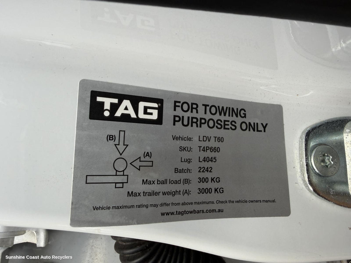 2017-2026 Ldv T60 Towbar