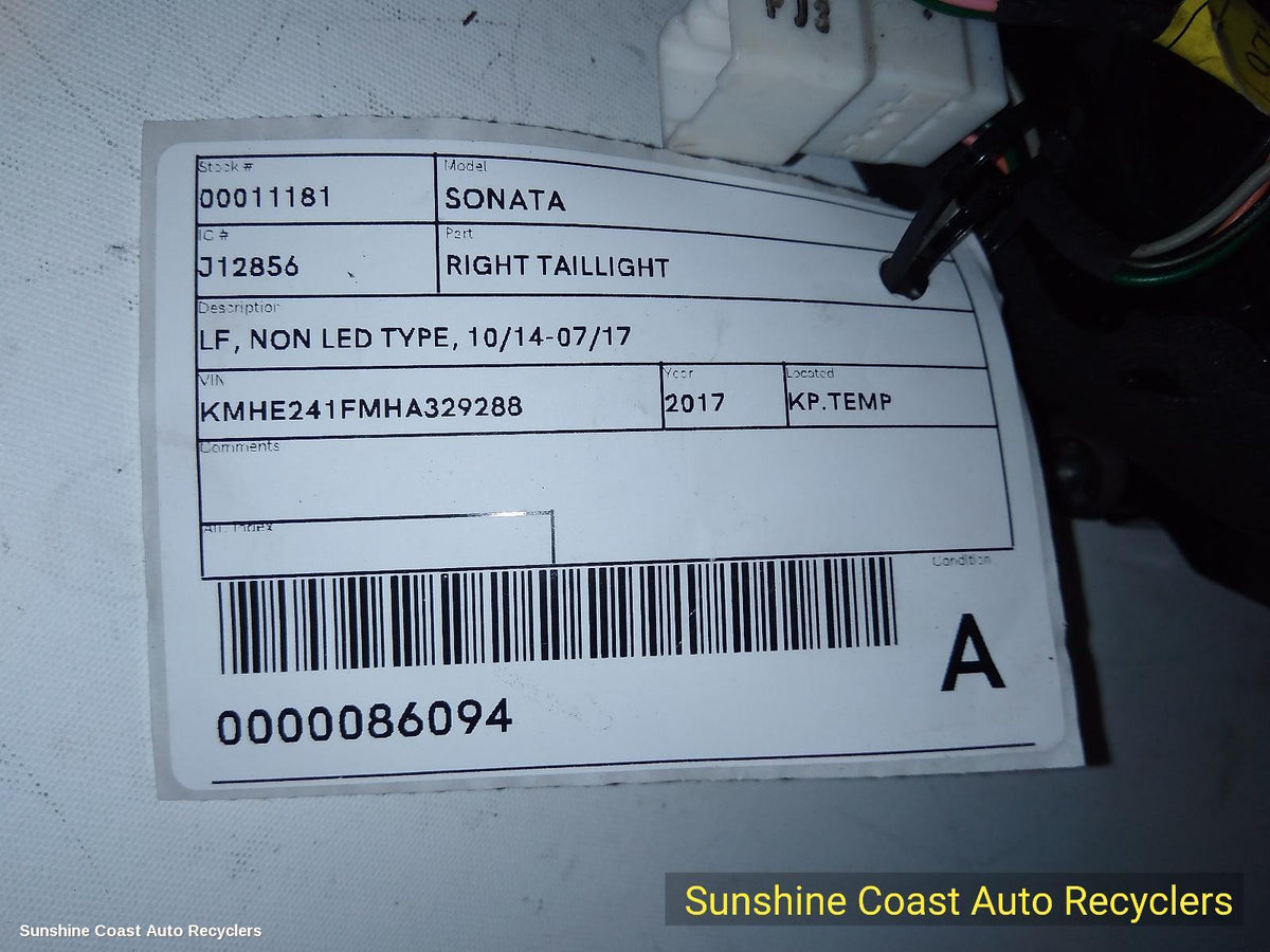 2014-2017 Hyundai Sonata Right Taillight