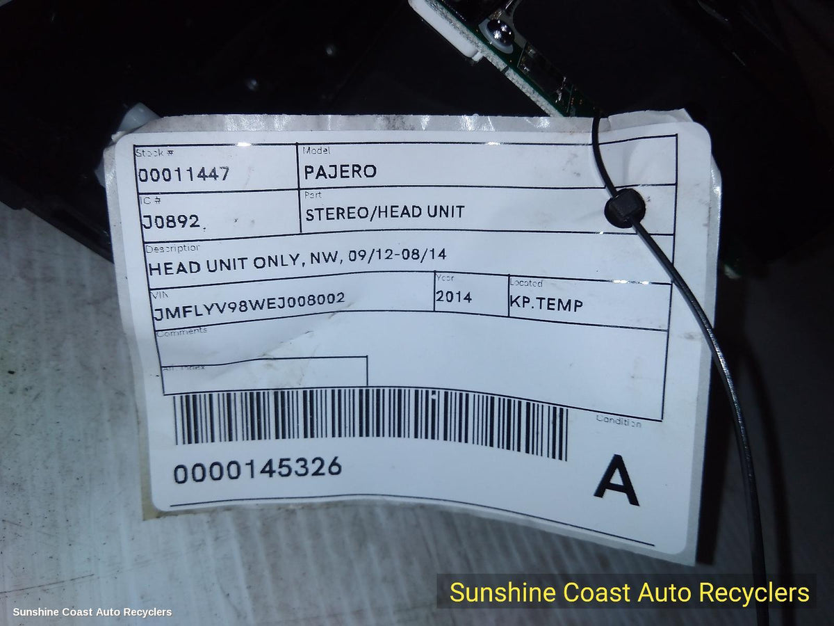 2012-2014 Mitsubishi Pajero Radio Cd Dvd Sat Tv