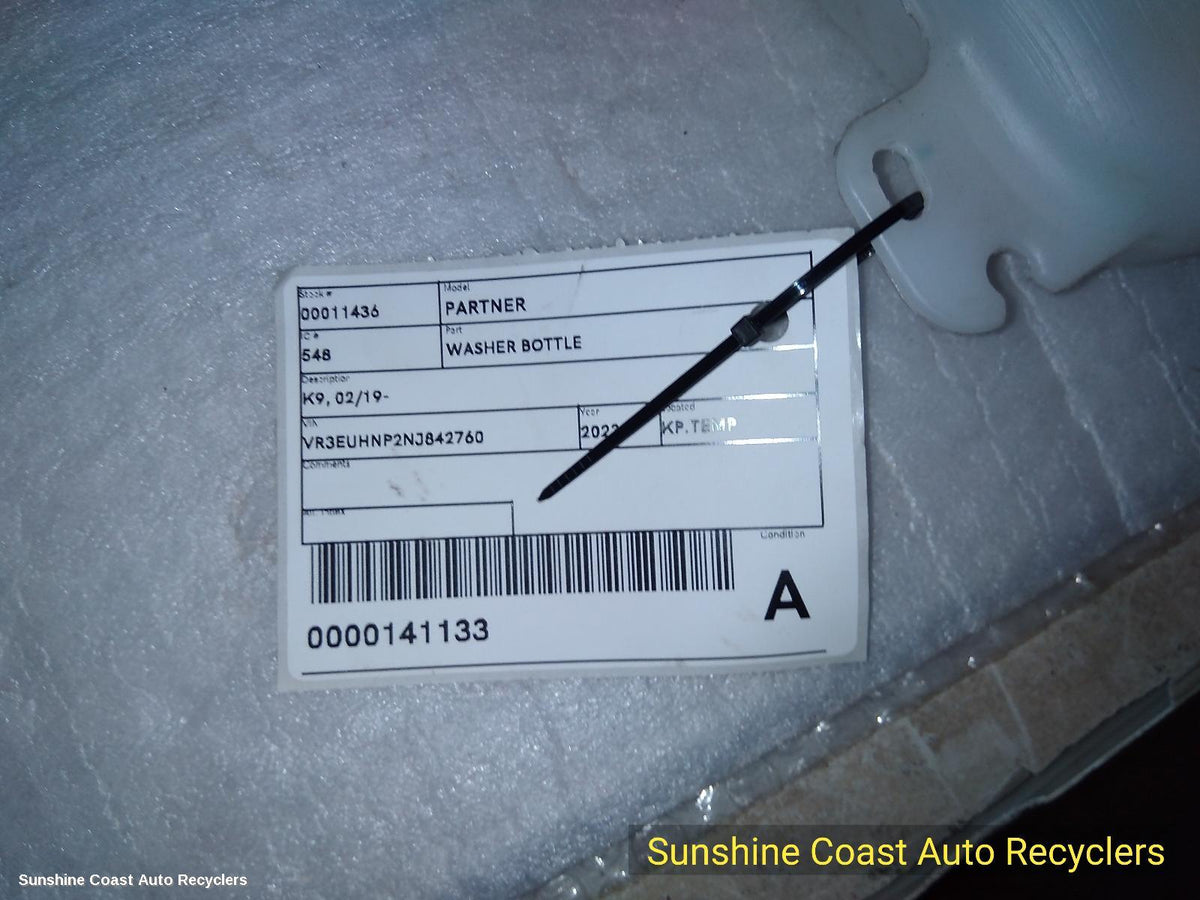 2019-2026 Peugeot Partner Washer Bottle