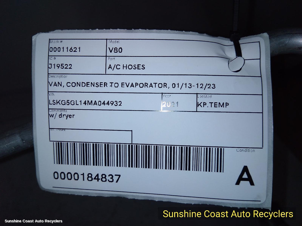 2013-2023 Ldv V80 A C Hoses