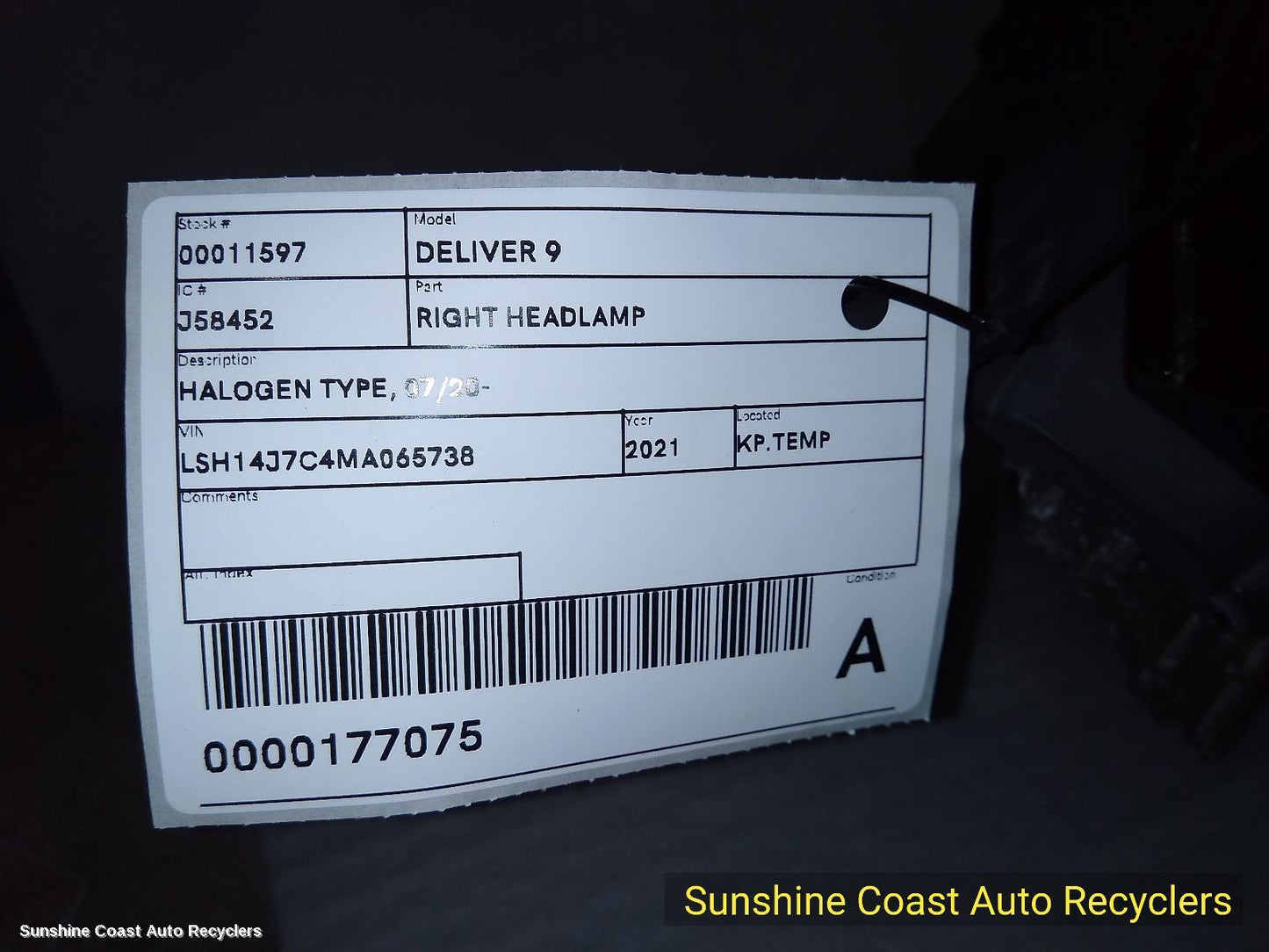 2020-2026 Ldv Deliver 9 Right Headlamp
