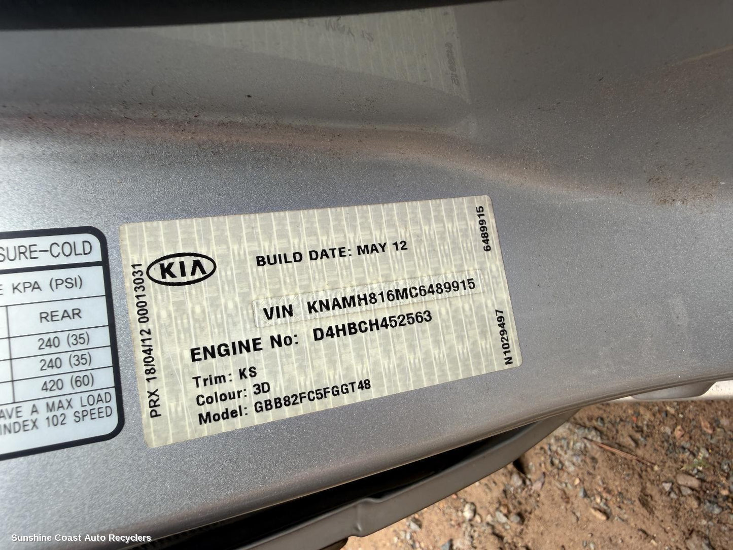 2011-2014 Kia Carnival/grand Carnival Engine