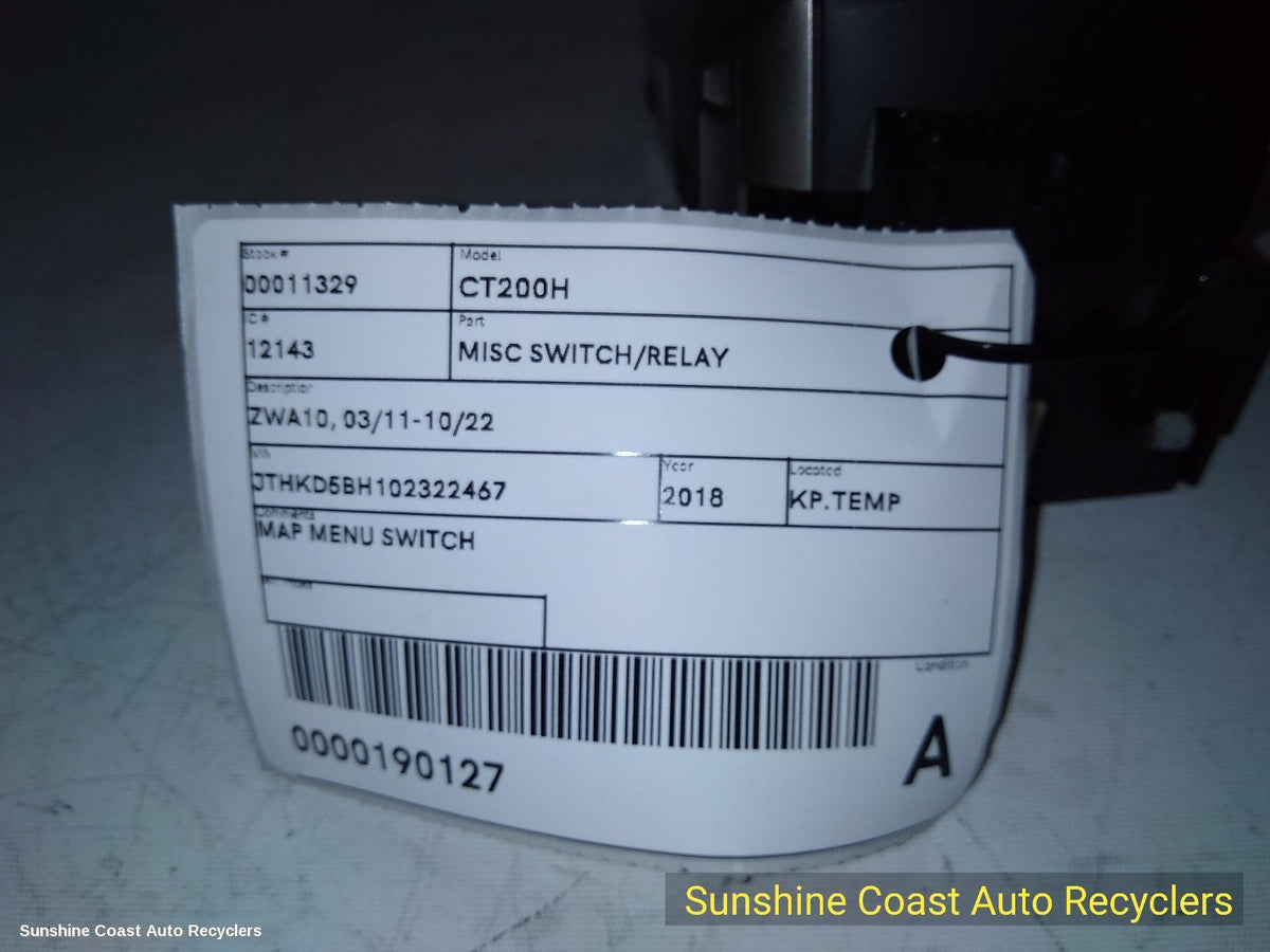 2011-2022 Lexus Ct200h Misc Switch Relay