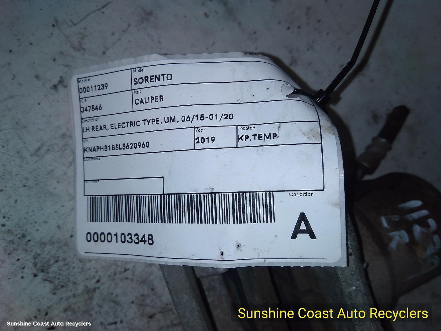 2015-2020 Kia Sorento Caliper