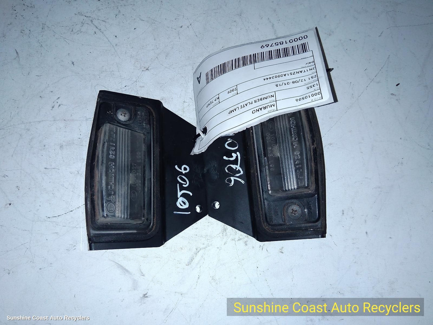 2009 Nissan Murano Number Plate Lamp