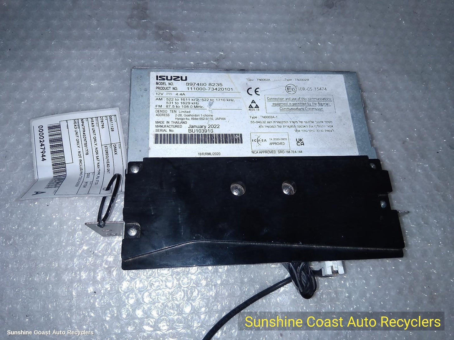 2020-2023 Isuzu Dmax Radio Cd Dvd Sat Tv