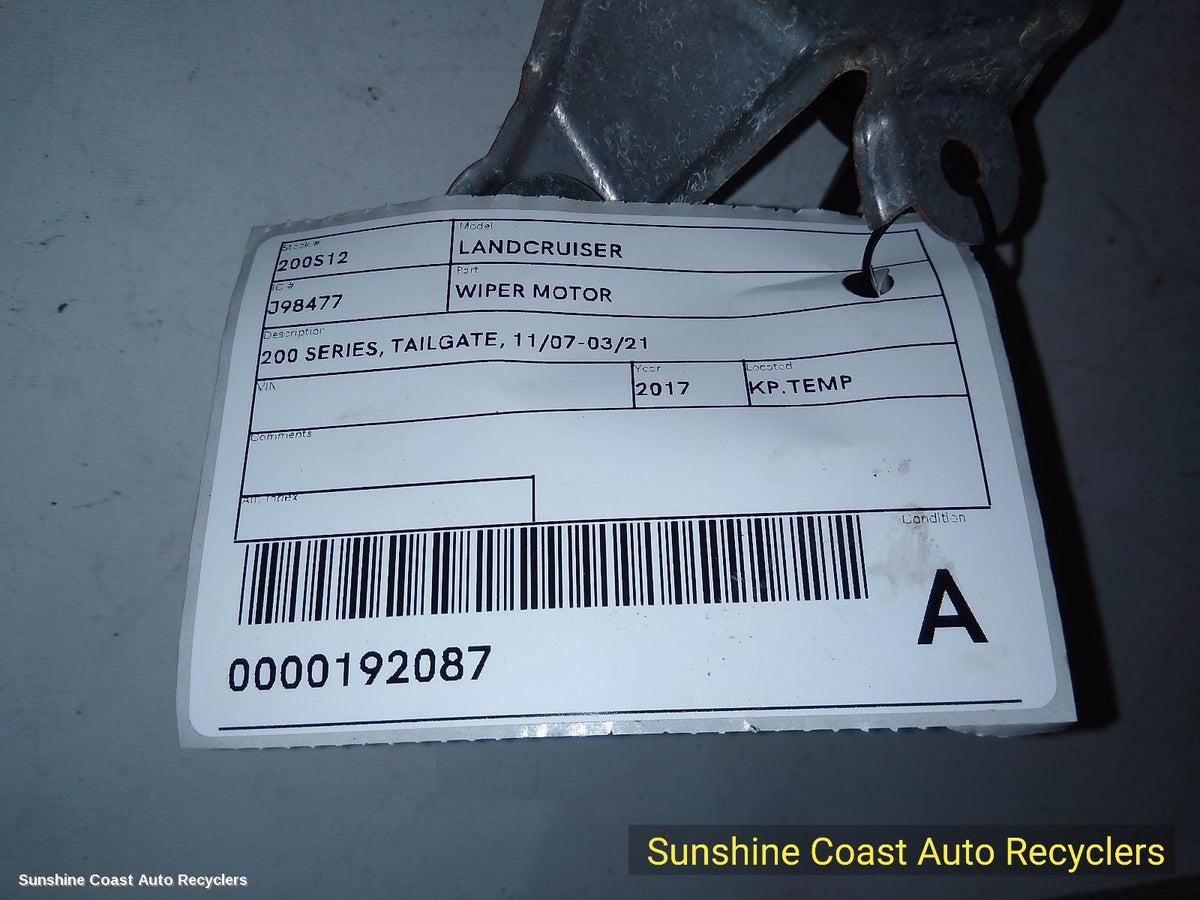 2007-2021 Toyota Landcruiser Wiper Motor
