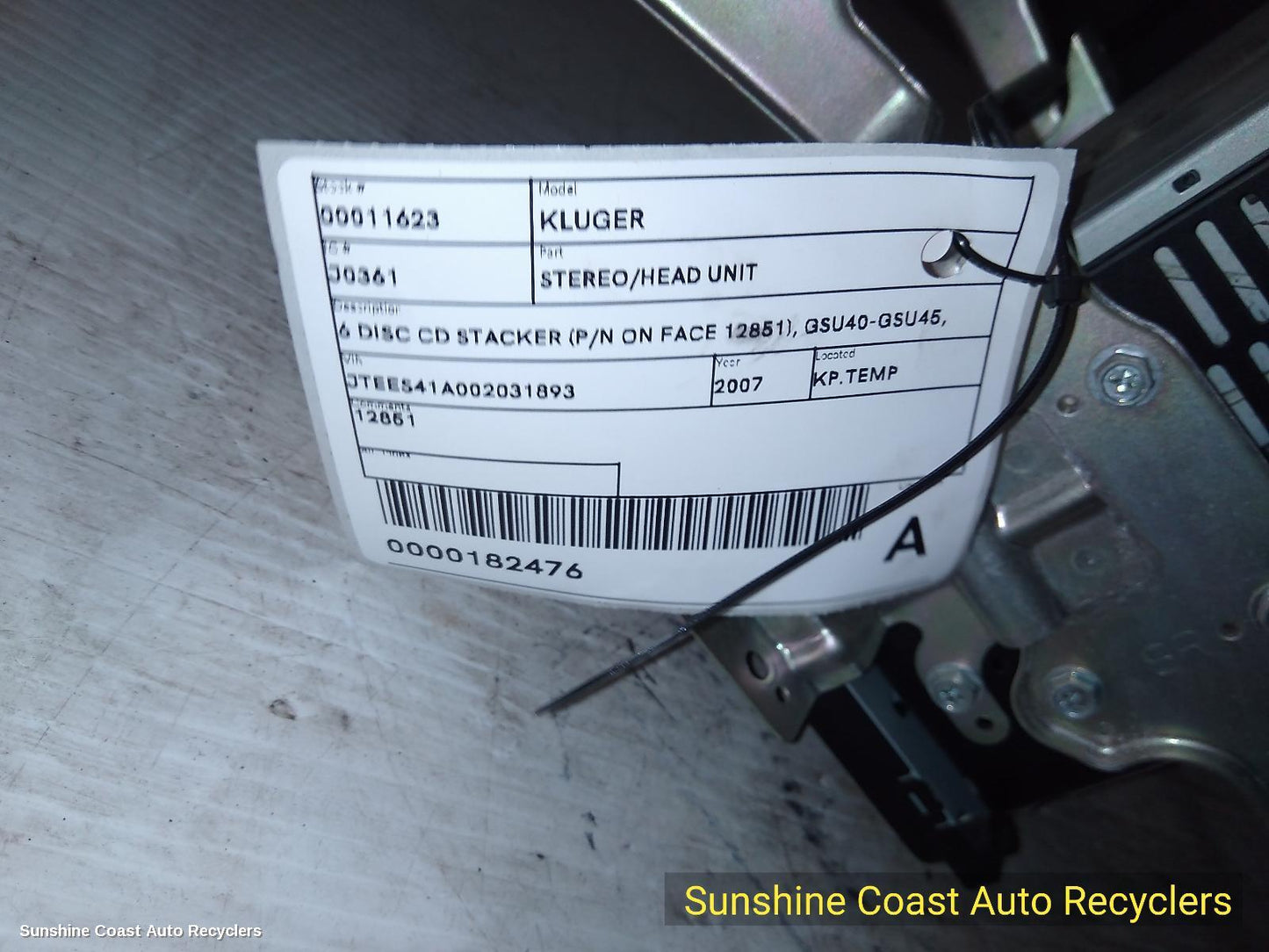 2007 Toyota Kluger Radio Cd Dvd Sat Tv