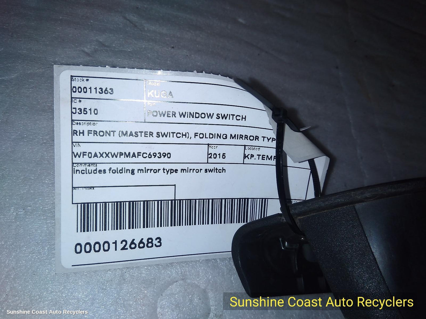 2015 Ford Kuga Pwr Dr Wind Switch