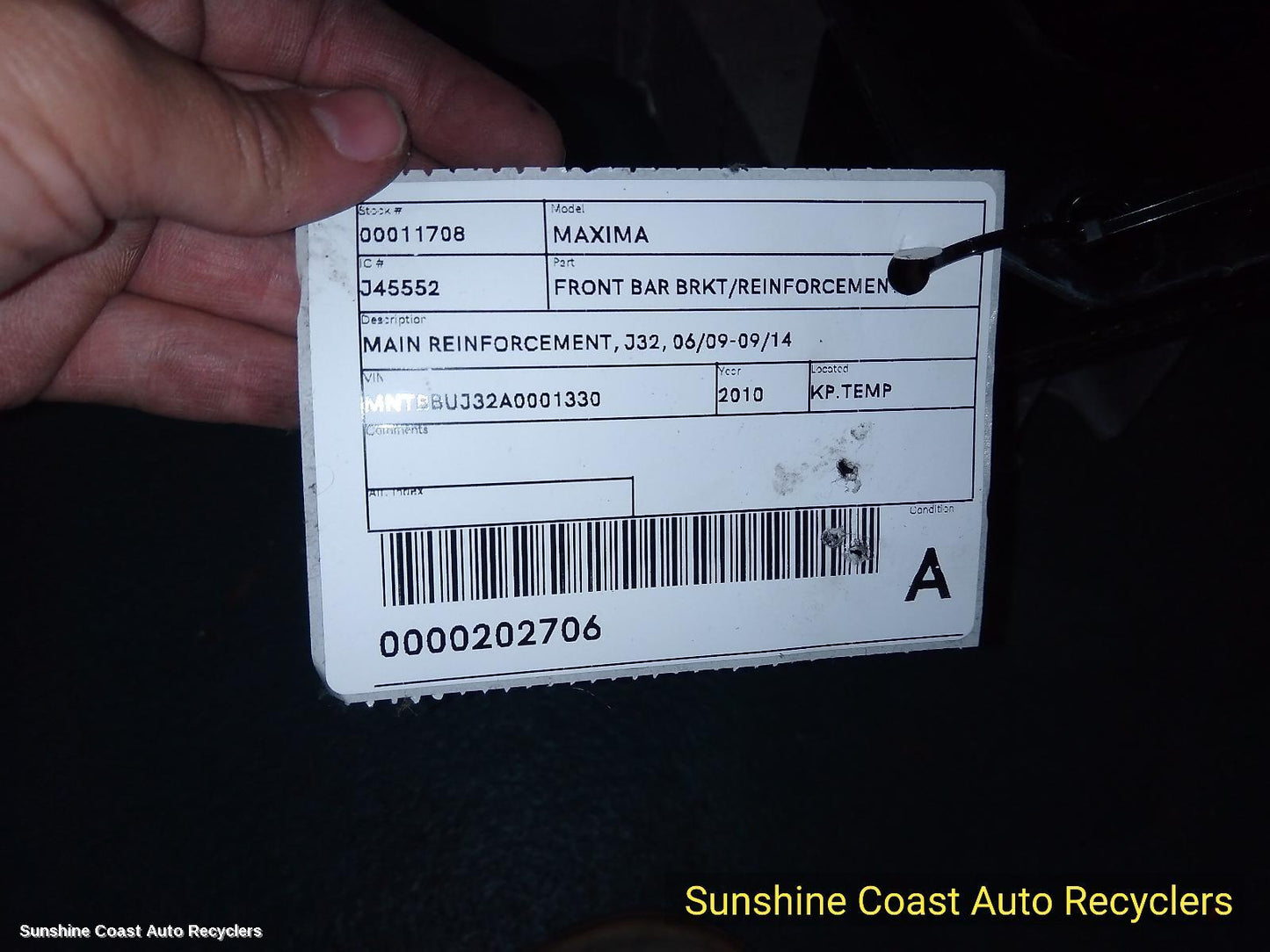 2009-2014 Nissan Maxima F Bar Reinforc Brack