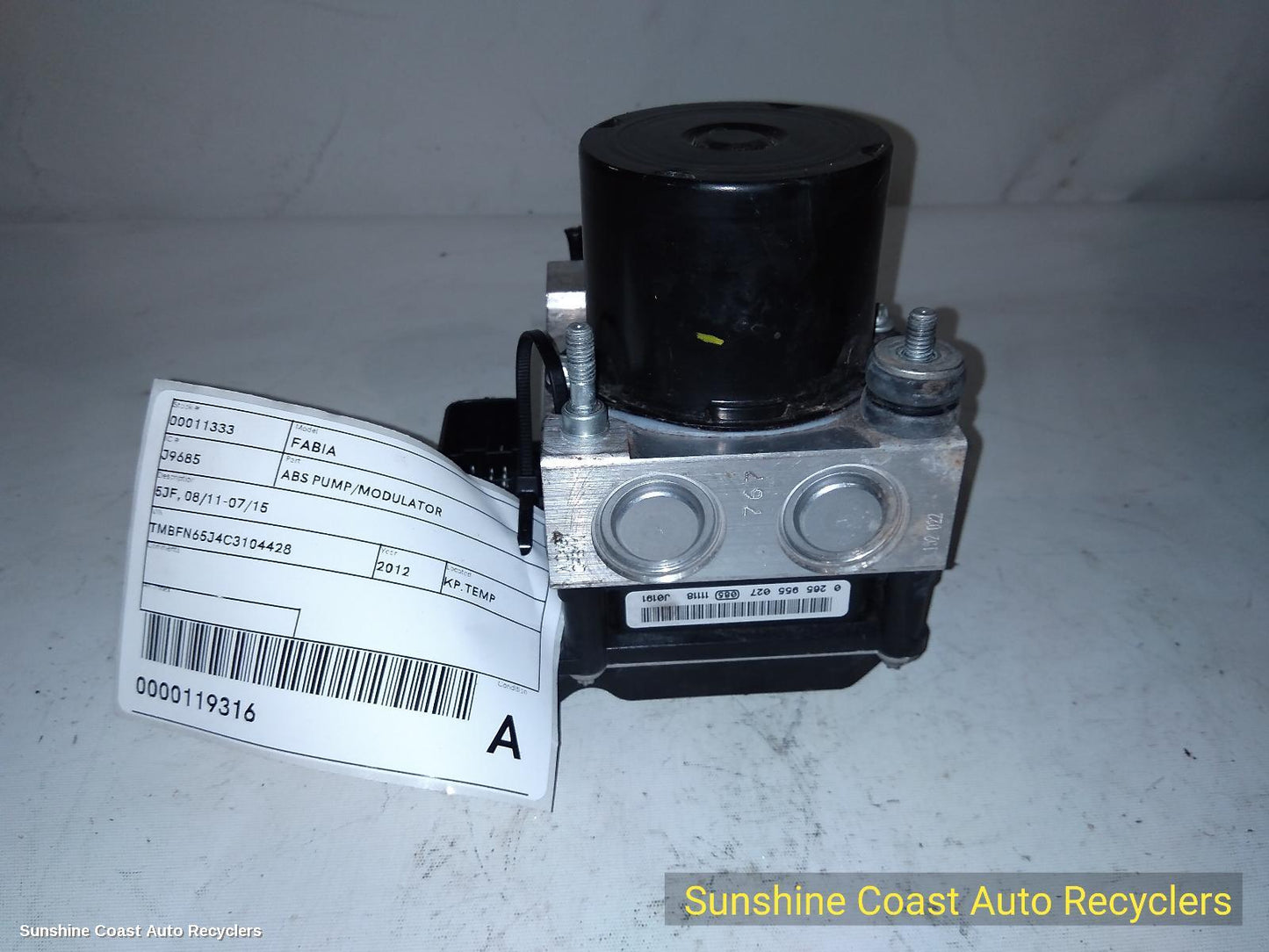 2012 Skoda Fabia Abs Pump Modulator