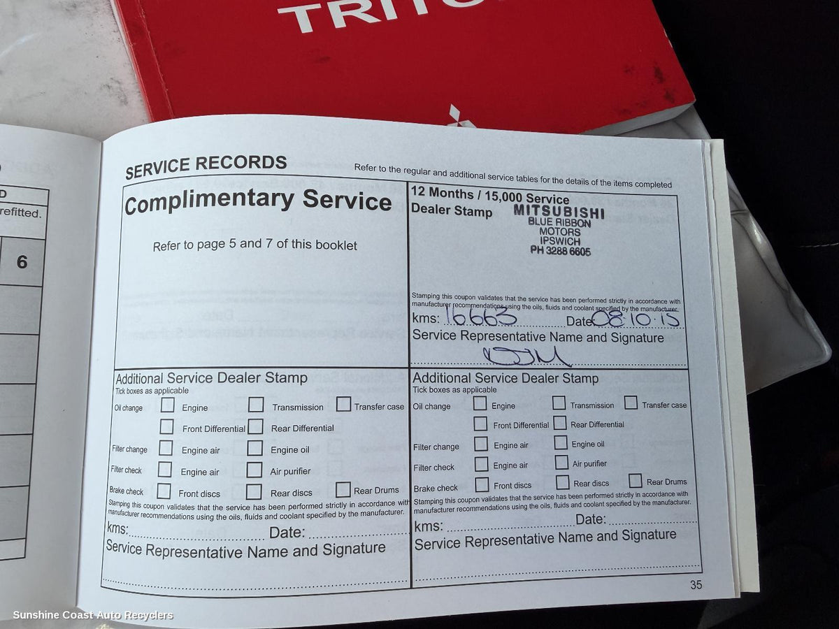 2009-2015 Mitsubishi Triton Owners Handbook