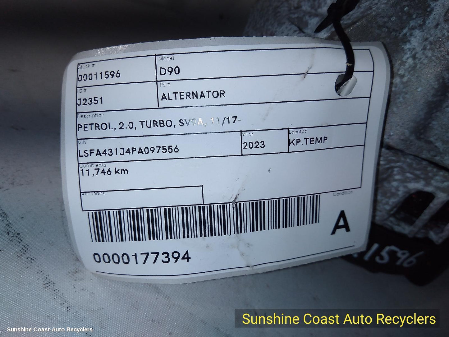 2023 Ldv D90 Alternator