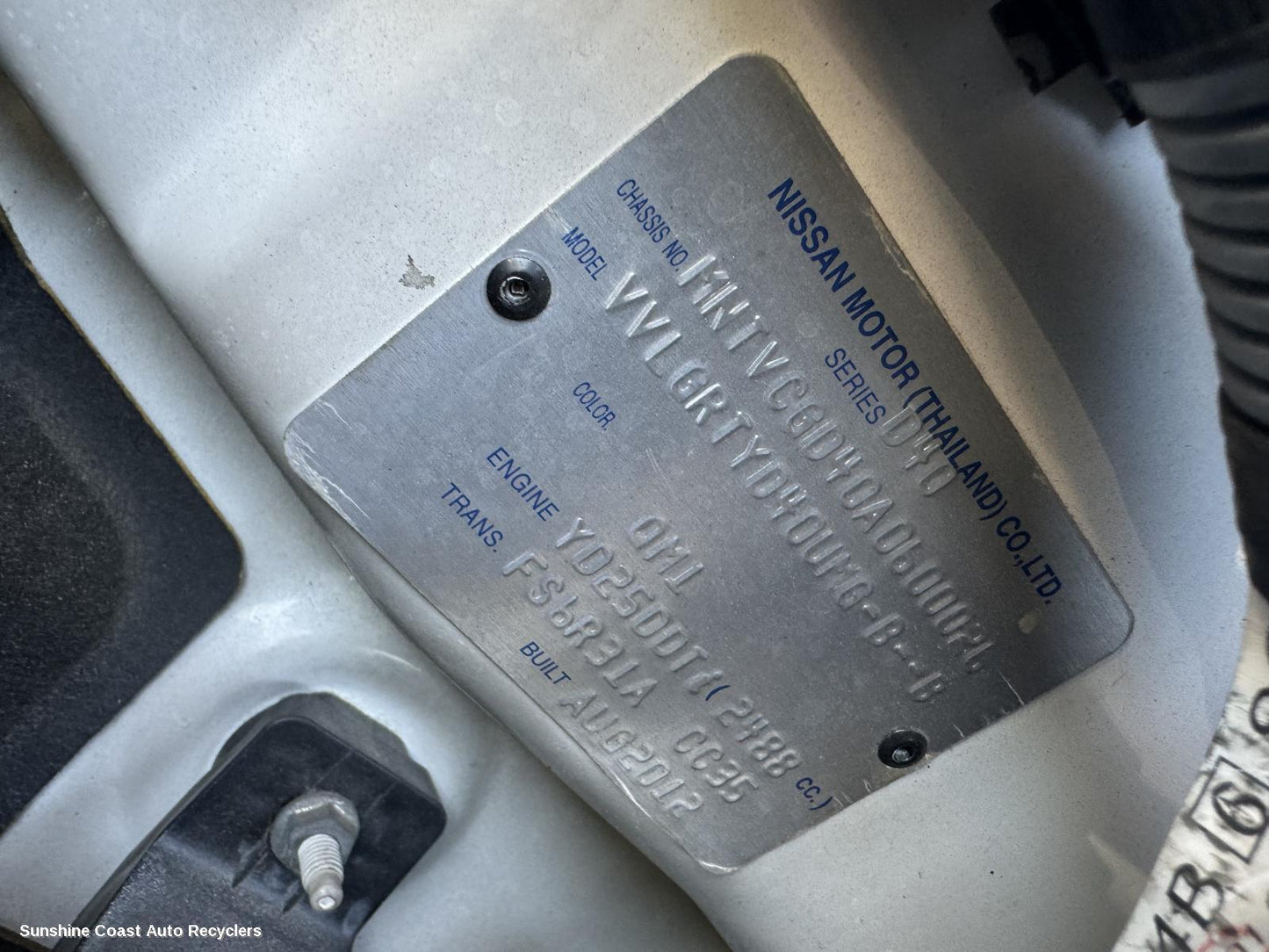 2012 Nissan Navara Rear Diff Assembly