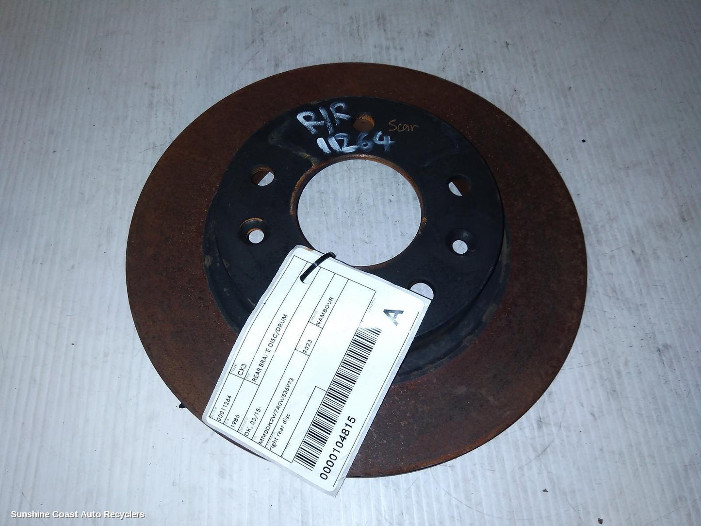 2023 Mazda Cx3 Rear Brake Disc Drum