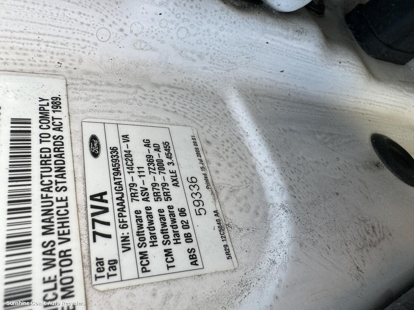 2009 Ford Territory Differential Centre