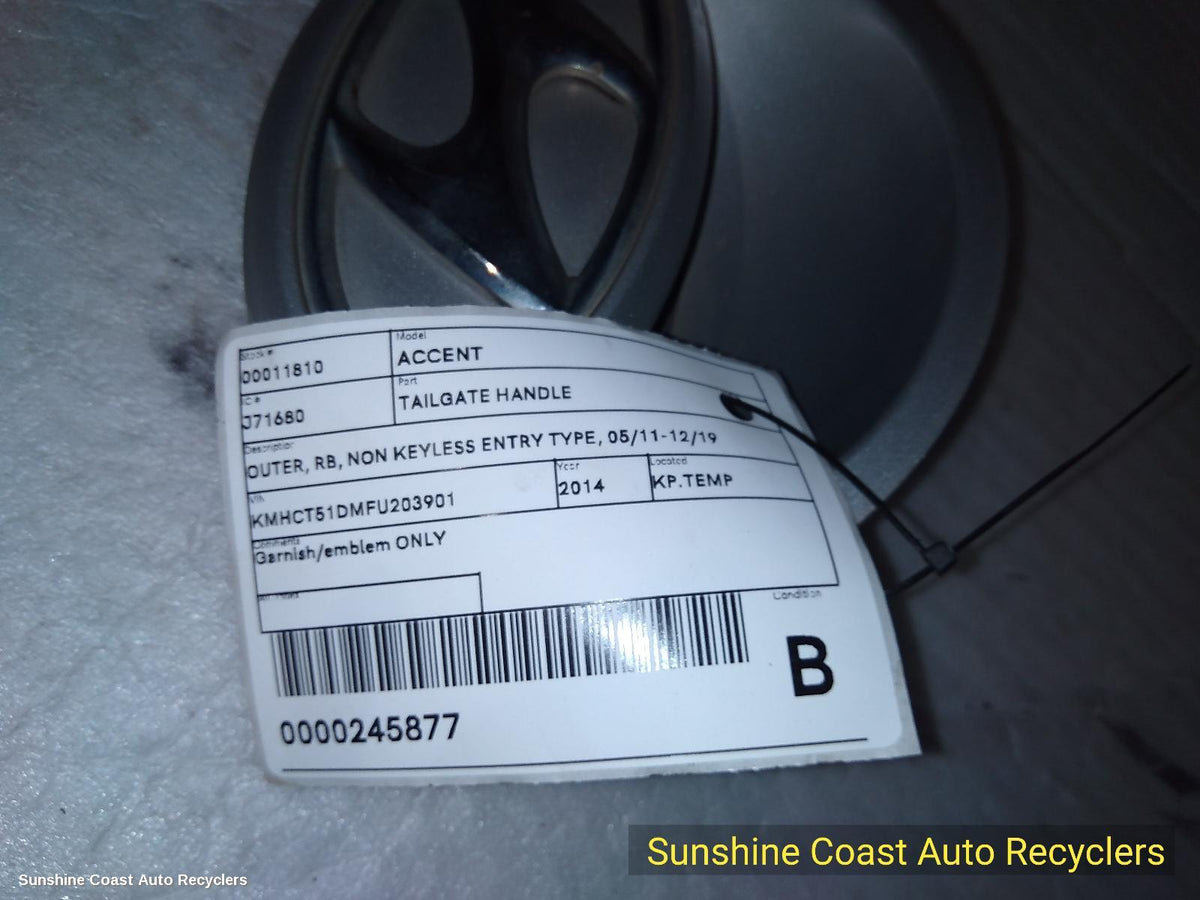 2011-2019 Hyundai Accent Tailgate Handle