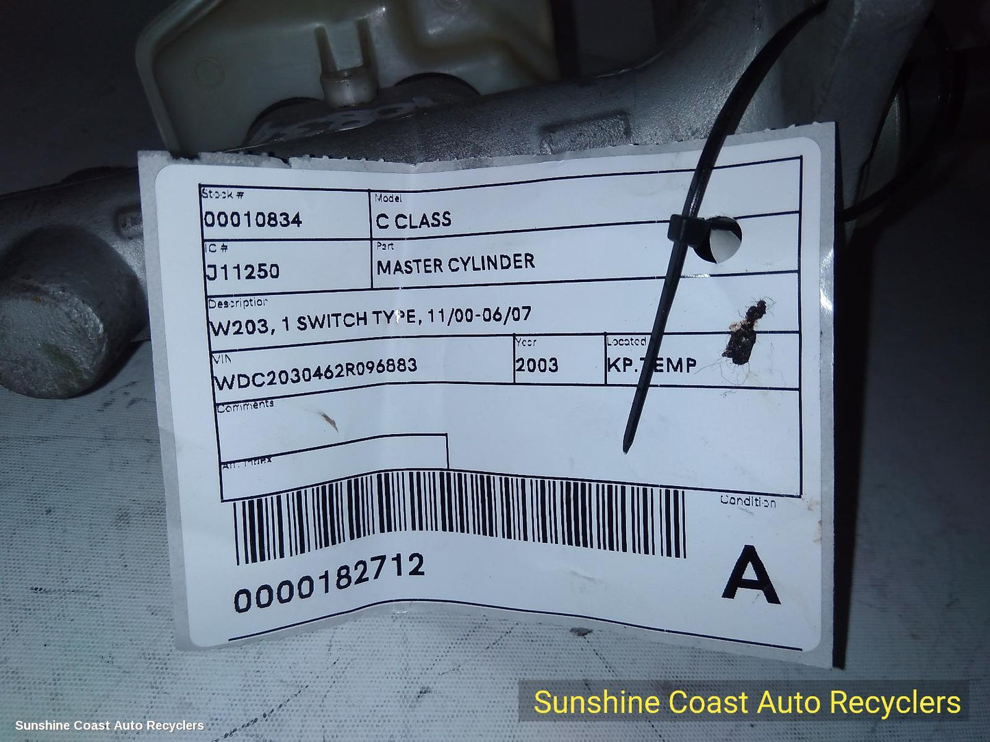2003 Mercedes C Class Master Cylinder