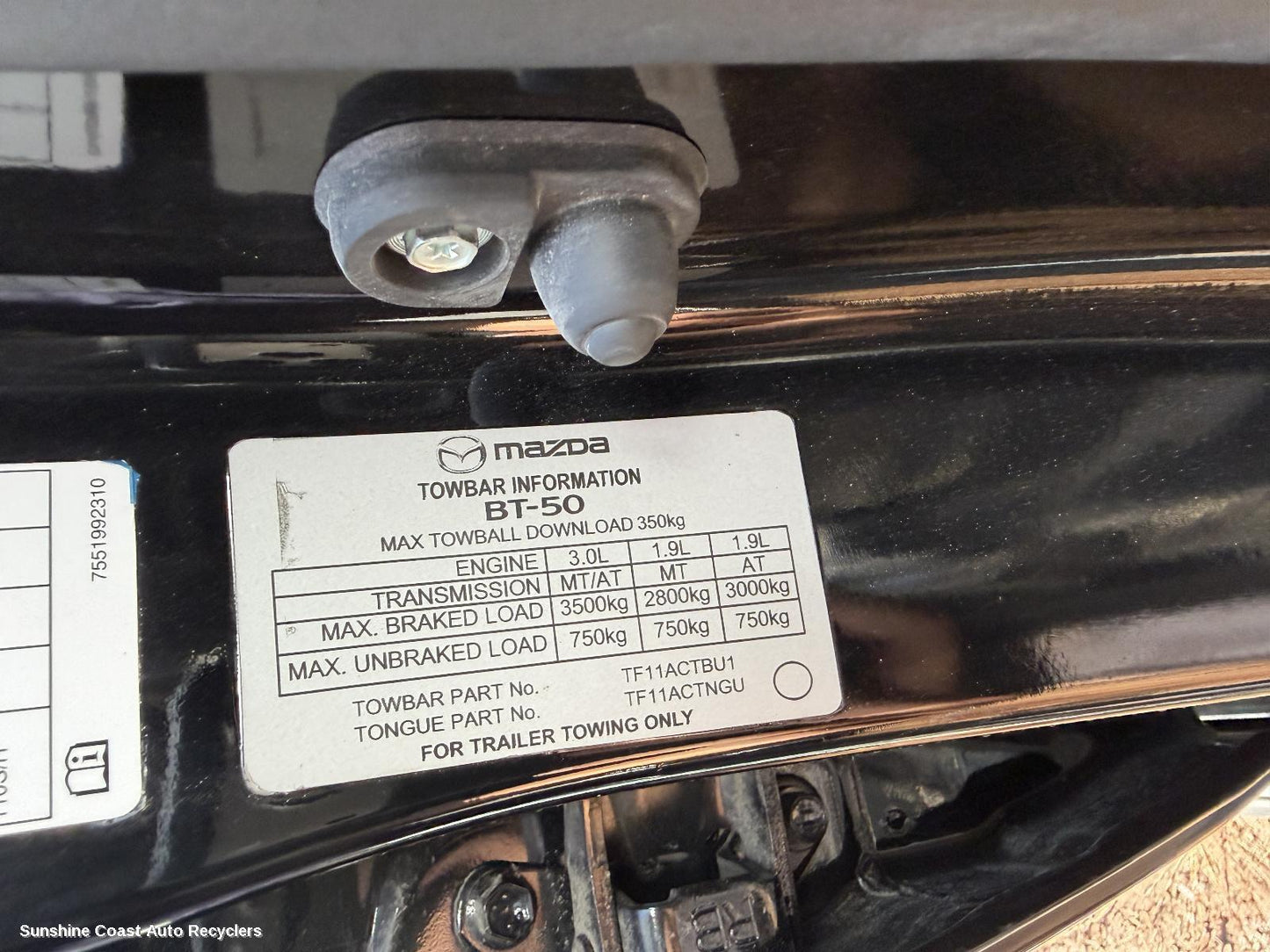 2020-2026 Mazda Bt50 Towbar