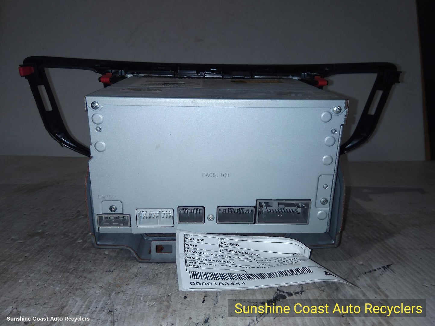 2013 Honda Accord Radio Cd Dvd Sat Tv