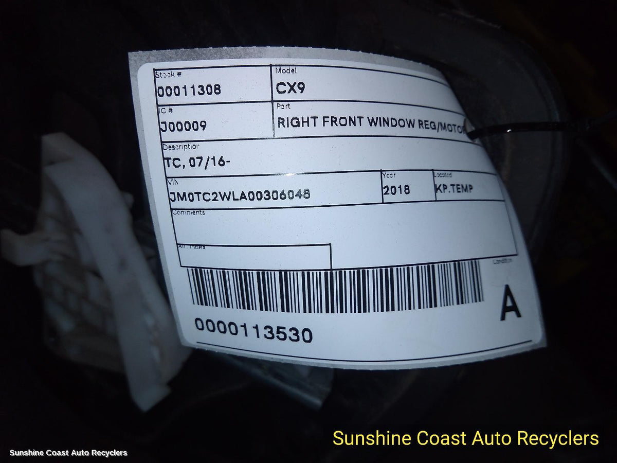 2016-2023 Mazda Cx9 Right Front Window Reg Motor