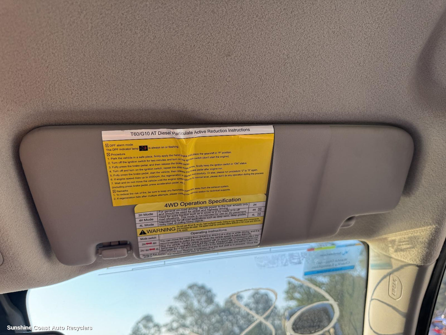 2020 Ldv T60 Sunvisor