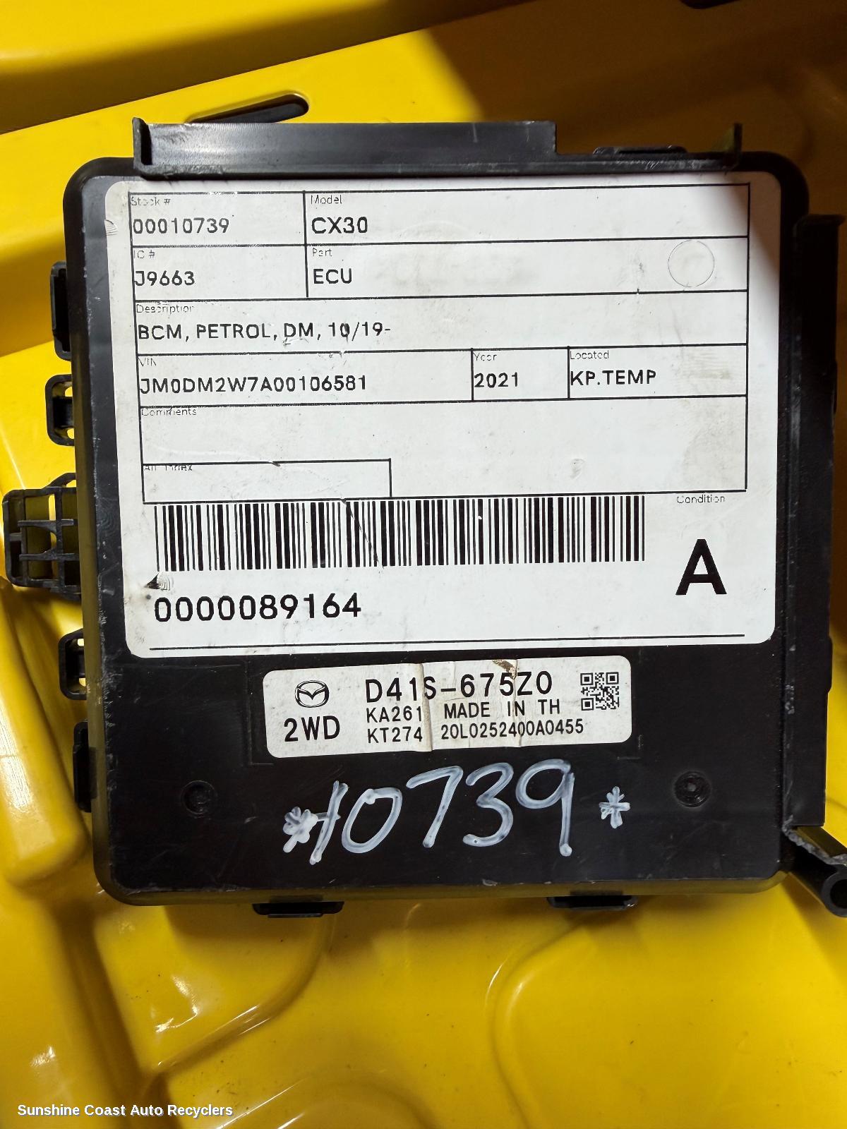 2019-2025 Mazda Cx30 Ecu