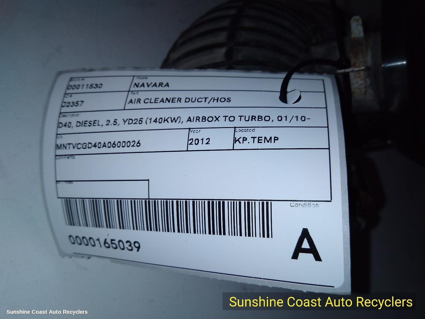 2010-2015 Nissan Navara Air Cleaner Duct Hos