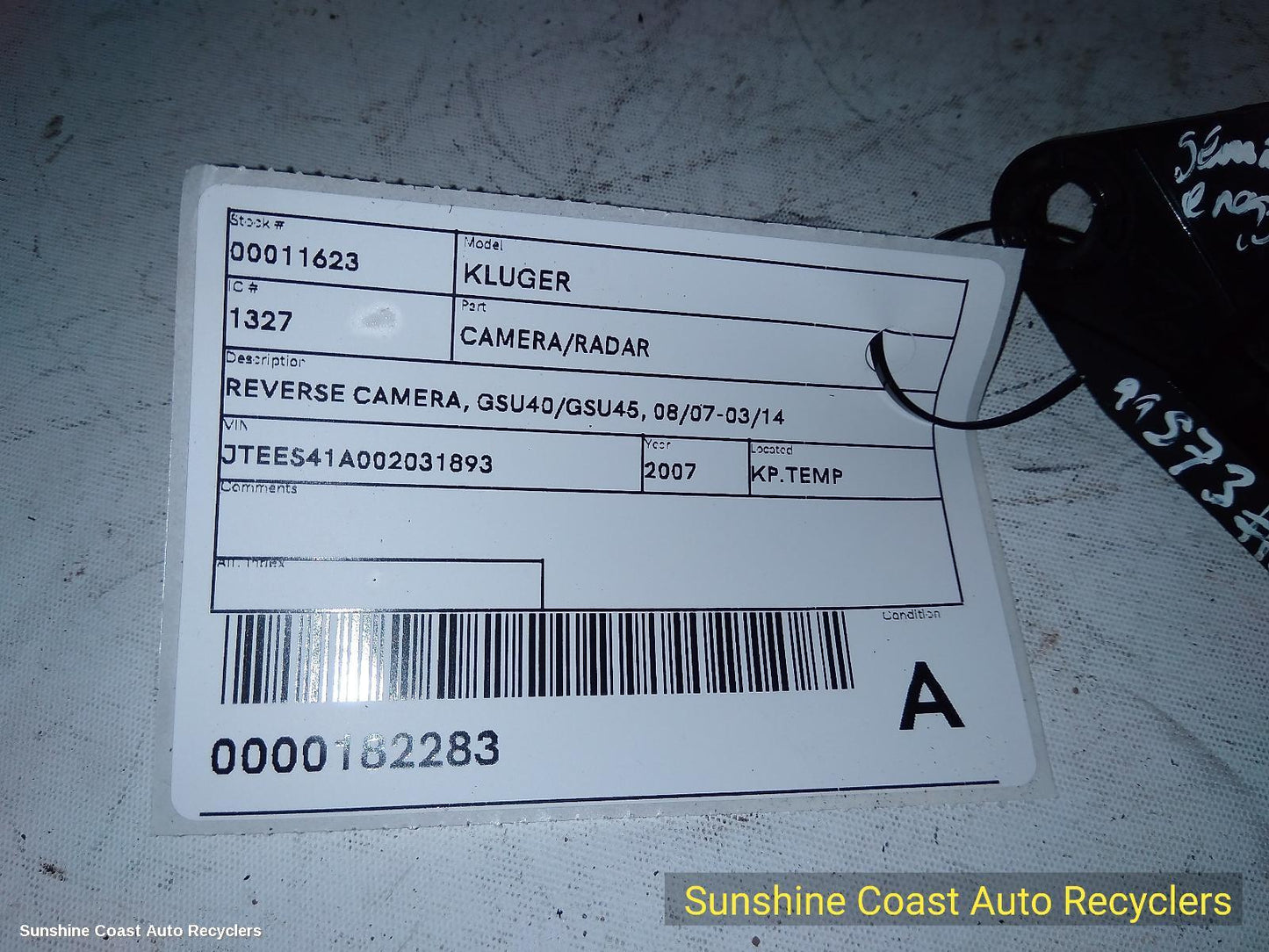 2007 Toyota Kluger Reverse Camera