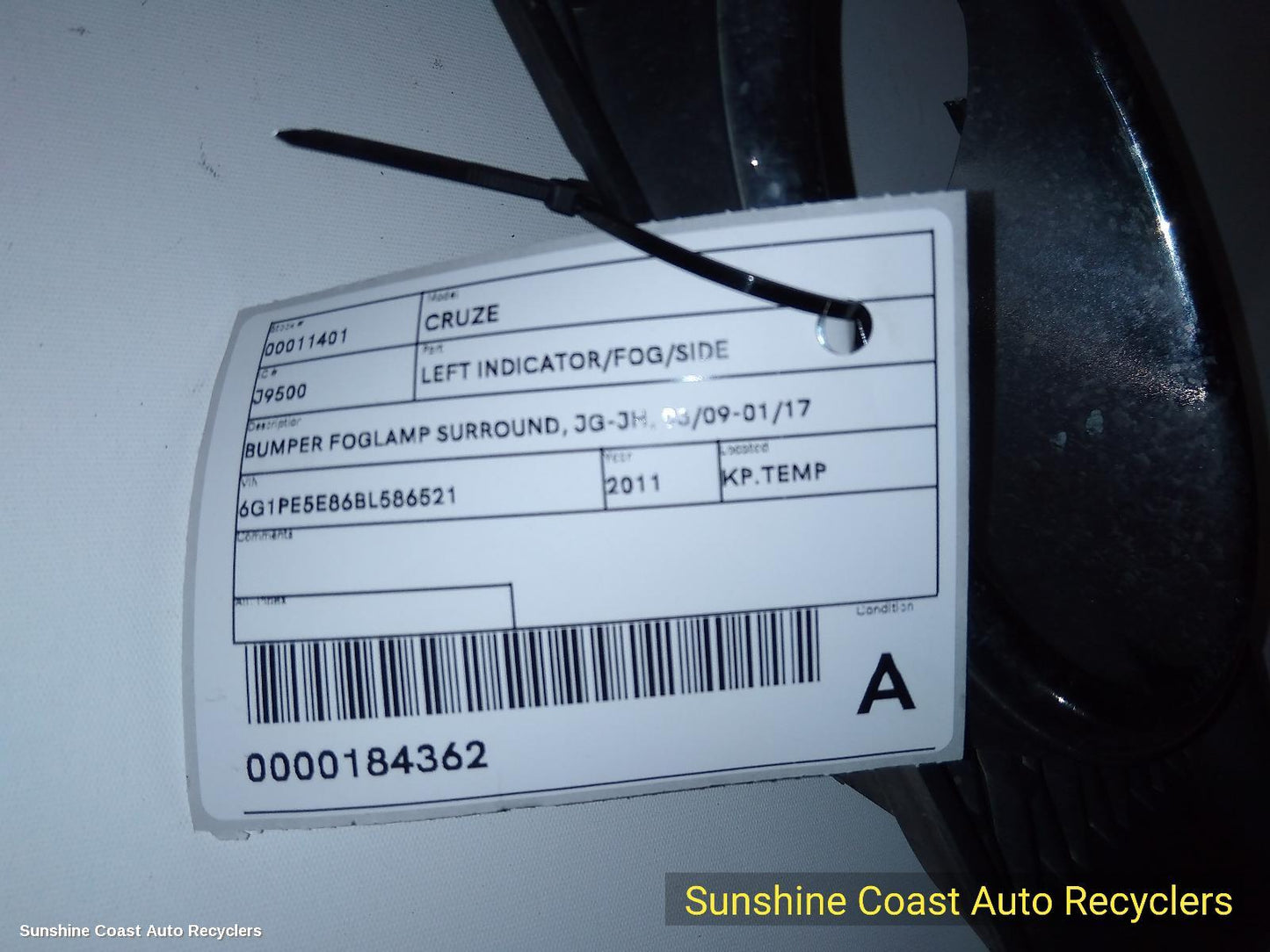 2011 Holden Cruze Left Indicator Fog Side