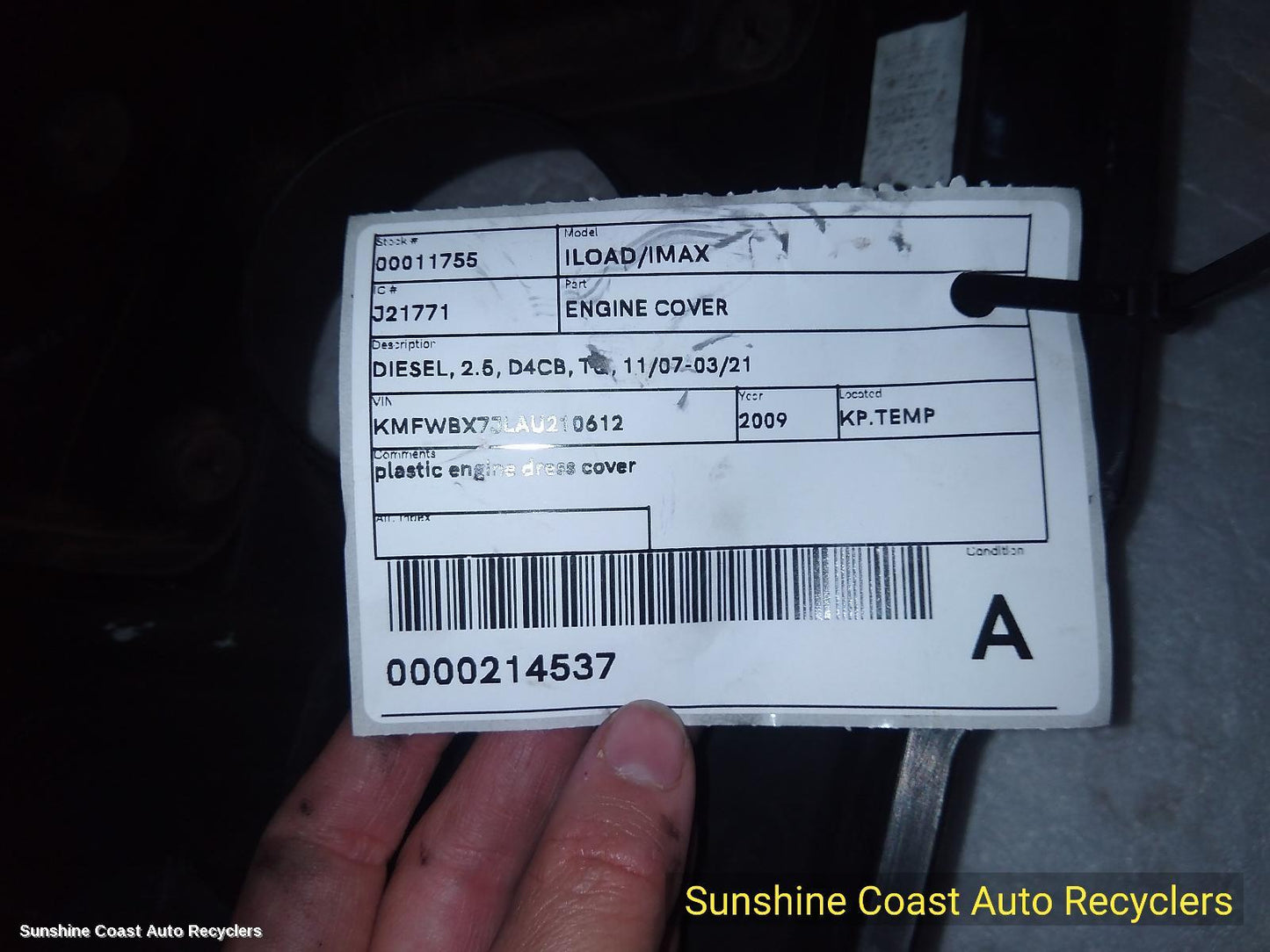 2009 Hyundai Iload/imax Engine Cover