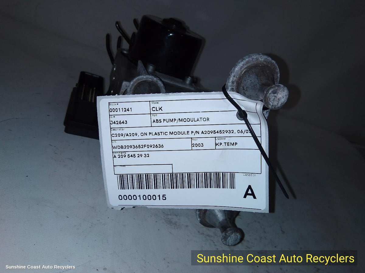 2002-2009 Mercedes Clk Abs Pump Modulator